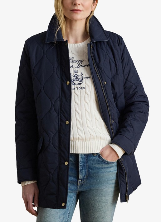 Ralph Lauren Gewatteerd jack met quilt patroon en klepzakken