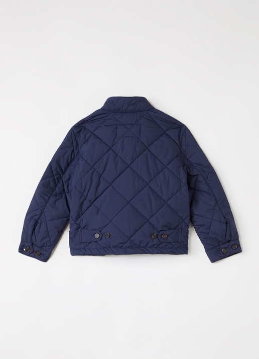 Ralph Lauren Gewatteerd windjack met quilt patroon  - achterkant donkerblauw
