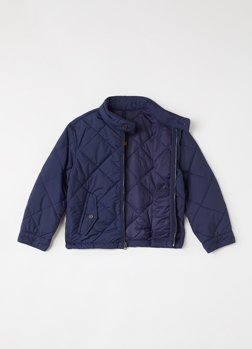 Ralph Lauren Gewatteerd windjack met quilt patroon  - voorkant 3 donkerblauw