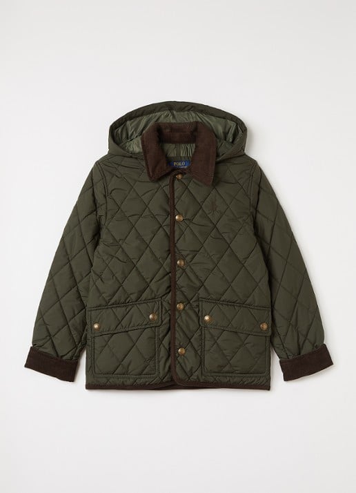 Ralph Lauren Gewatteerde barn jack met afneembare capuchon