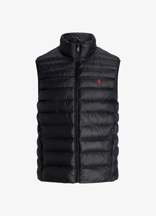 Ralph Lauren Gewatteerde bodywarmer met ritszakken  - voorkant 4 zwart