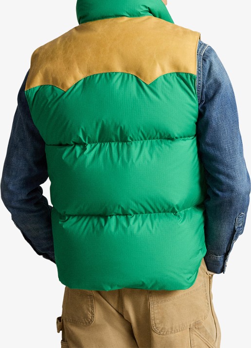 Ralph Lauren Gewatteerde bodywarmer met steekzakken - achterkant stem / groen