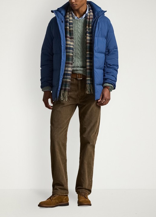 Ralph Lauren Gewatteerde jas met donsvulling en capuchon - voorkant 3 night navy / donkerblauw