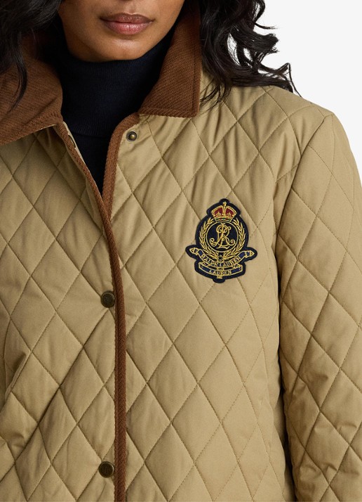 Ralph Lauren Gewatteerde jas met quilt patroon - detail 4 birch tan / beige