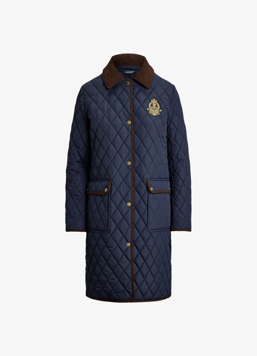 Ralph Lauren Gewatteerde jas met quilt patroon - voorkant 4 lauren navy / blauw