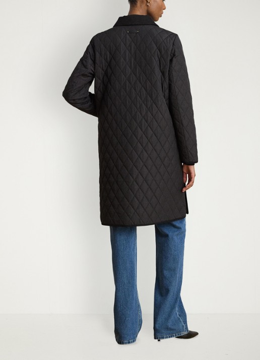 Ralph Lauren Gewatteerde jas met quilt patroon - achterkant 3 zwart