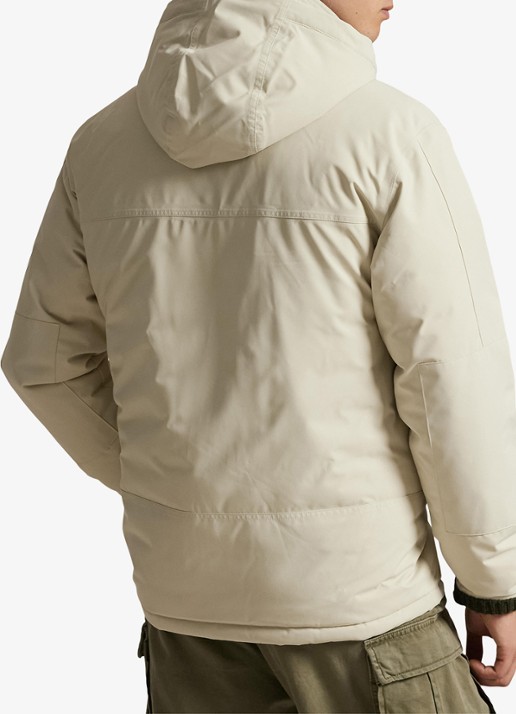 Ralph Lauren Gewatteerde jas met ritszakken - achterkant 3 basic sand / beige