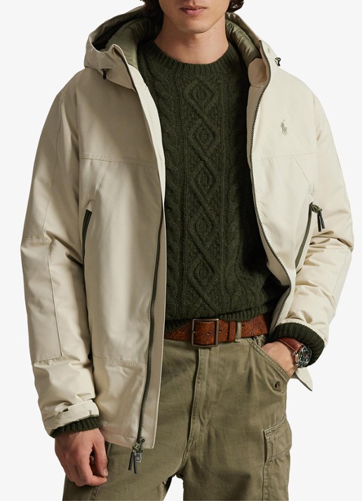 Ralph Lauren Gewatteerde jas met ritszakken - detail 4 basic sand / beige