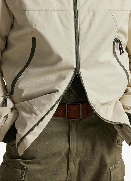 Ralph Lauren Gewatteerde jas met ritszakken - detail 6 basic sand / beige