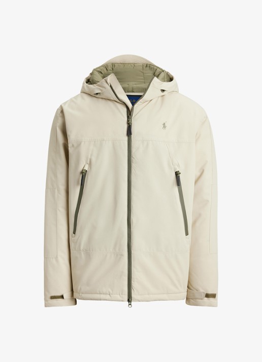 Ralph Lauren Gewatteerde jas met ritszakken - voorkant basic sand / beige