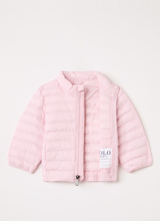 Ralph Lauren Gewatteerde jas met steekzakken - voorkant 2 roze