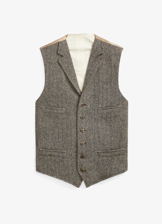 Ralph Lauren Gilet met paspelzakken - voorkant black and cream / zwart