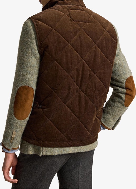 Ralph Lauren Gilet van corduroy met quilt patroon - achterkant 5 cooper brown-33h0 / bruin