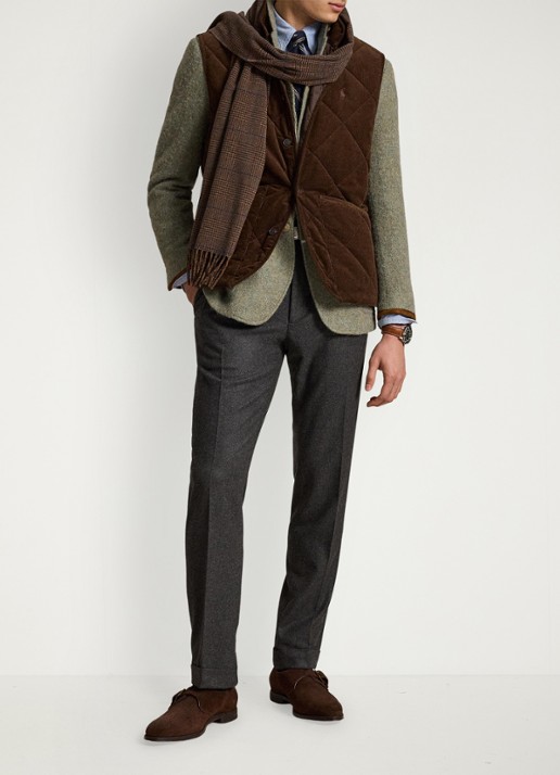 Ralph Lauren Gilet van corduroy met quilt patroon - detail 3 cooper brown-33h0 / bruin