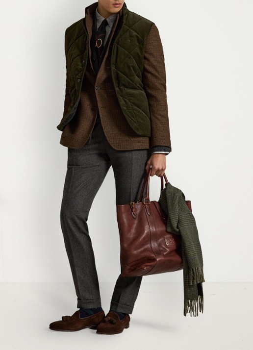 Ralph Lauren Gilet van corduroy met quilt patroon