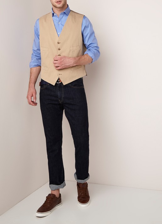 Ralph Lauren Gilet van katoen met strookzakken - voorkant 4 tan