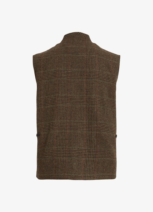 Ralph Lauren Gilet van wol met ruitdessin - detail bruin