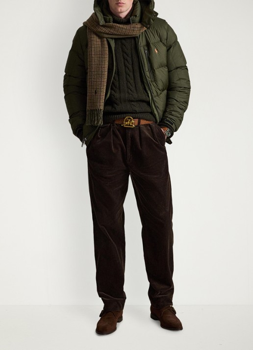 Ralph Lauren Gorham puffer jack met donsvulling en ritszakken - detail company olive / olijfgroen