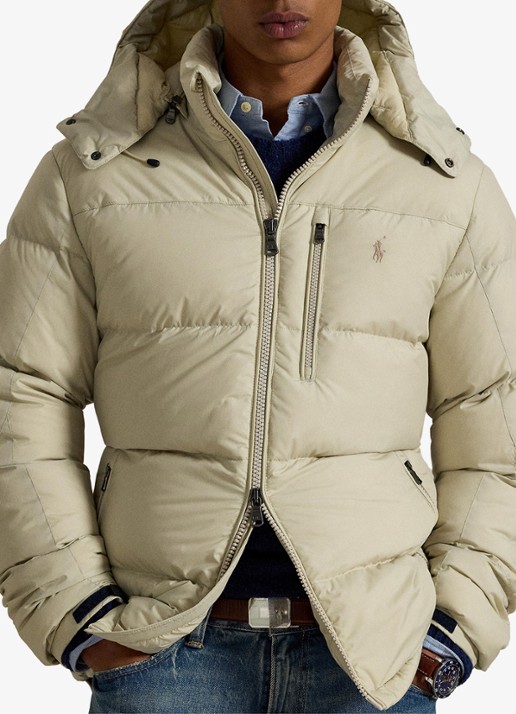 Ralph Lauren Gorham puffer jack met donsvulling en ritszakken - detail 5 basic sand / zand