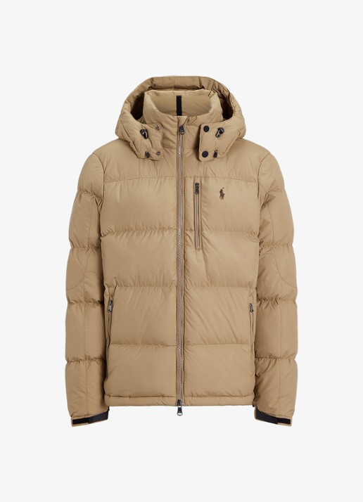 Ralph Lauren Gorham puffer jack met donsvulling en ritszakken - voorkant 2 desert khaki / khaki