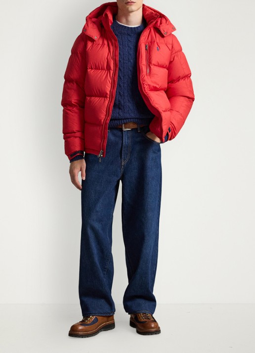 Ralph Lauren Gorham puffer jack met donsvulling en ritszakken - detail rl 2000 red / rood