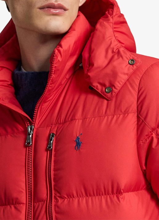 Ralph Lauren Gorham puffer jack met donsvulling en ritszakken - detail 2 rl 2000 red / rood