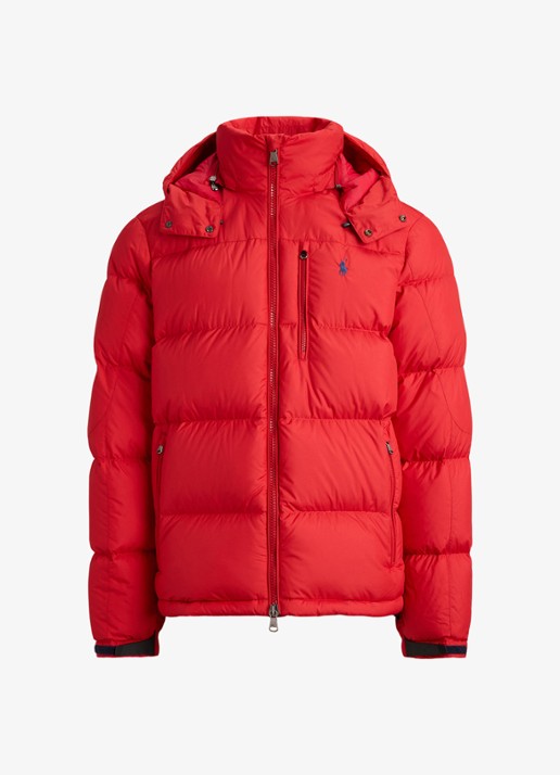 Ralph Lauren Gorham puffer jack met donsvulling en ritszakken - voorkant 3 rl 2000 red / rood