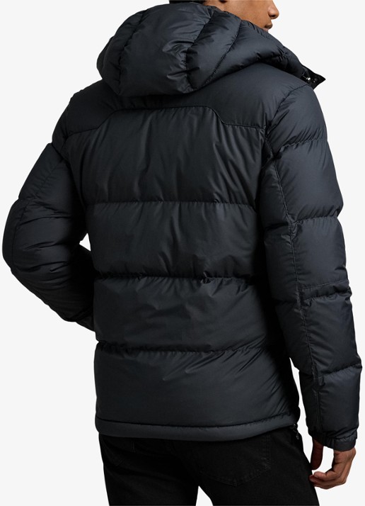 Ralph Lauren Gorham puffer jack met ritszakken - achterkant 4 polo black / zwart