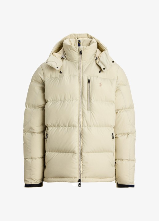Ralph Lauren Gorham puffer jack met ritszakken - voorkant 4 basic sand / zand