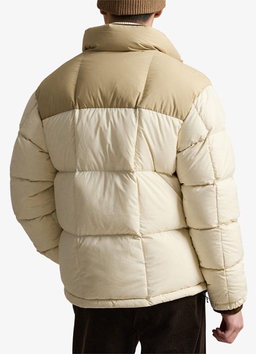 Ralph Lauren Gorham puffer jas met opstaande kraag - achterkant 5 classic tan / bruin