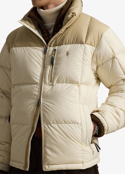 Ralph Lauren Gorham puffer jas met opstaande kraag - detail 2 classic tan / bruin