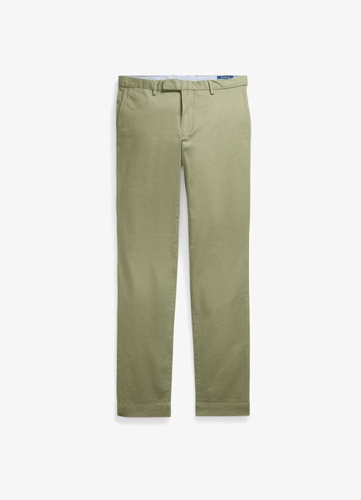 Ralph Lauren Greenwich slim fit chino met stretch - voorkant 2 sage green / groen