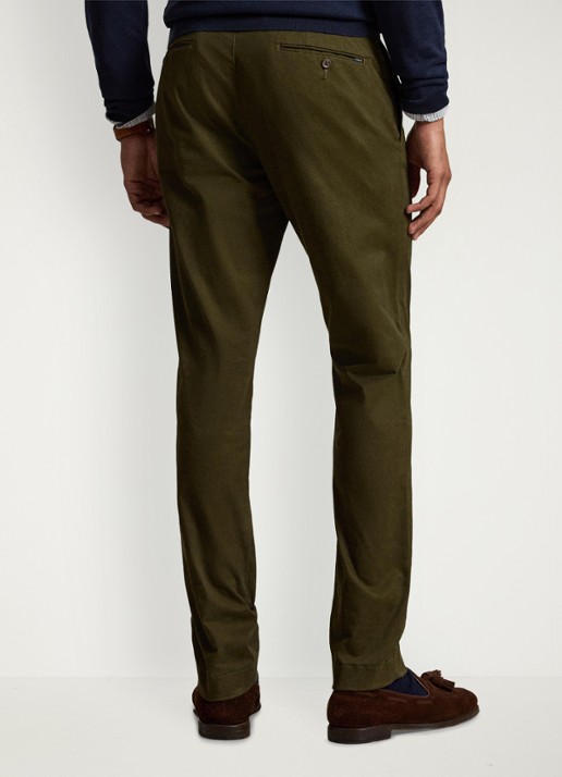 Ralph Lauren Greenwich slim fit chino met stretch - achterkant 3 dark loden / donkergroen
