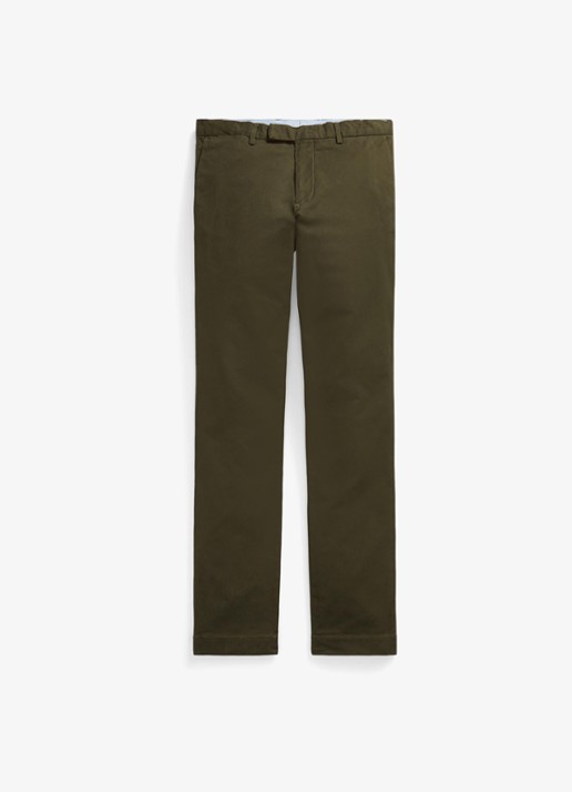Ralph Lauren Greenwich slim fit chino met stretch - voorkant dark loden / donkergroen