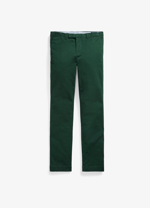 Ralph Lauren Greenwich slim fit chino met stretch - voorkant college green / donkergroen