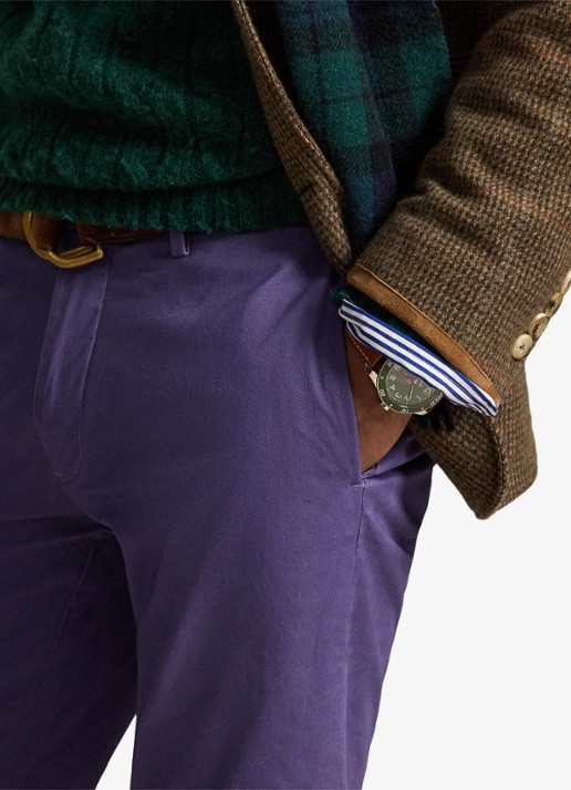 Ralph Lauren Greenwich slim fit chino met stretch - detail 4 juneberry / paars
