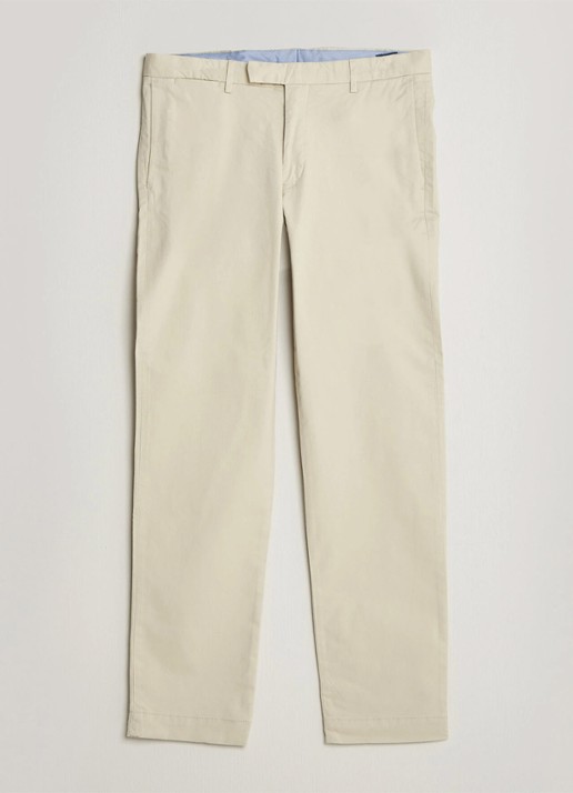 Ralph Lauren Greenwich slim fit chino met stretch - voorkant basic sand / zand