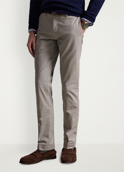 Ralph Lauren Greenwich slim fit stretch chino broek - detail 3 grey fog / grijs