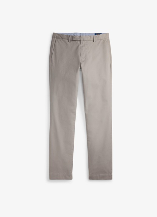 Ralph Lauren Greenwich slim fit stretch chino broek - voorkant grey fog / grijs