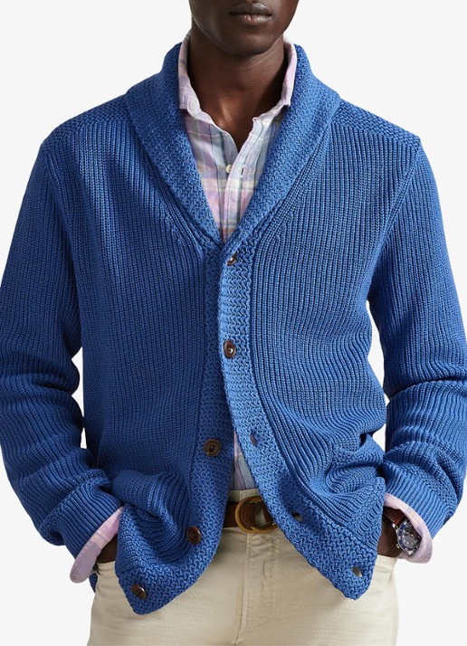 Ralph Lauren Grofgebreid vest met sjaalkraag