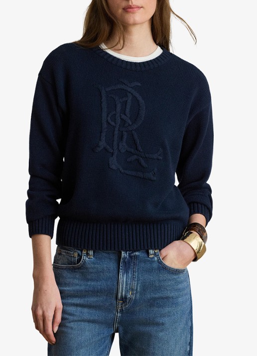 Ralph Lauren Grofgebreide pullover met logoborduring