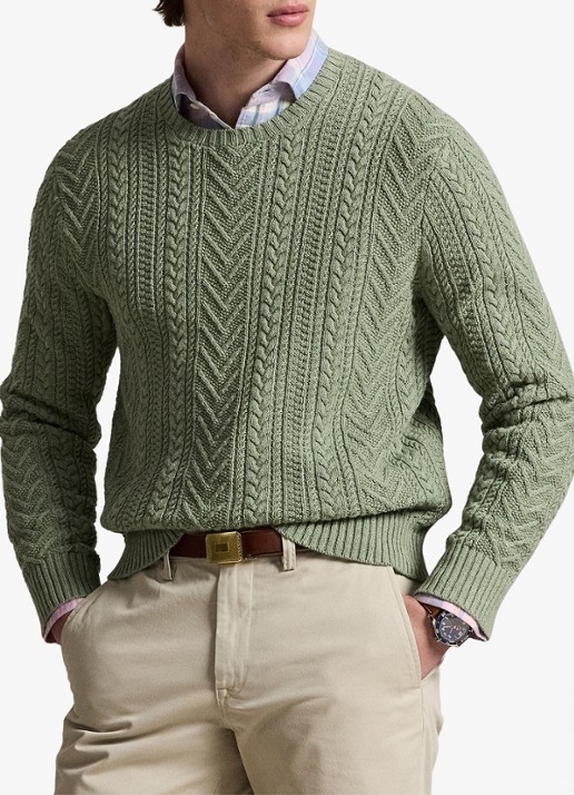 Ralph Lauren Grofgebreide trui in linnenblend