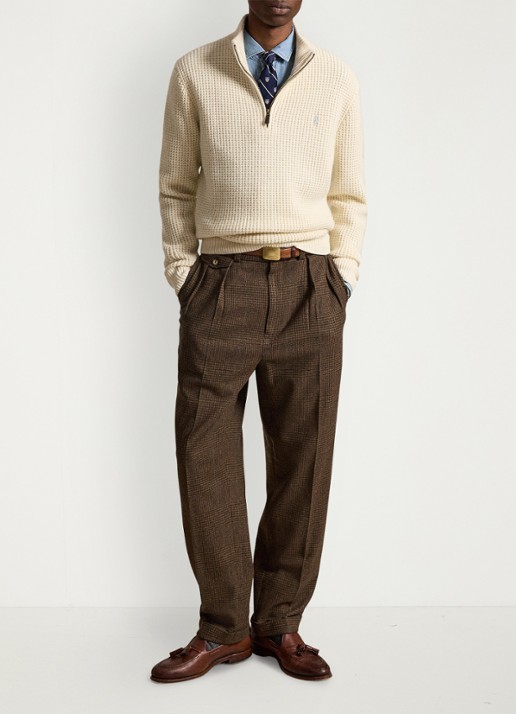 Ralph Lauren Grofgebreide trui in wolblend met halve rits - detail 2 andover cream-34ty / beige