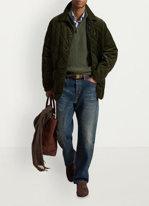Ralph Lauren Grofgebreide trui in wolblend met halve rits