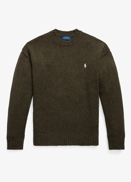 Ralph Lauren Grofgebreide trui in wolblend met logo