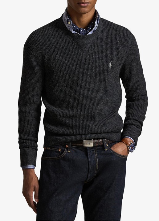 Ralph Lauren Grofgebreide trui in wolblend met logoborduring