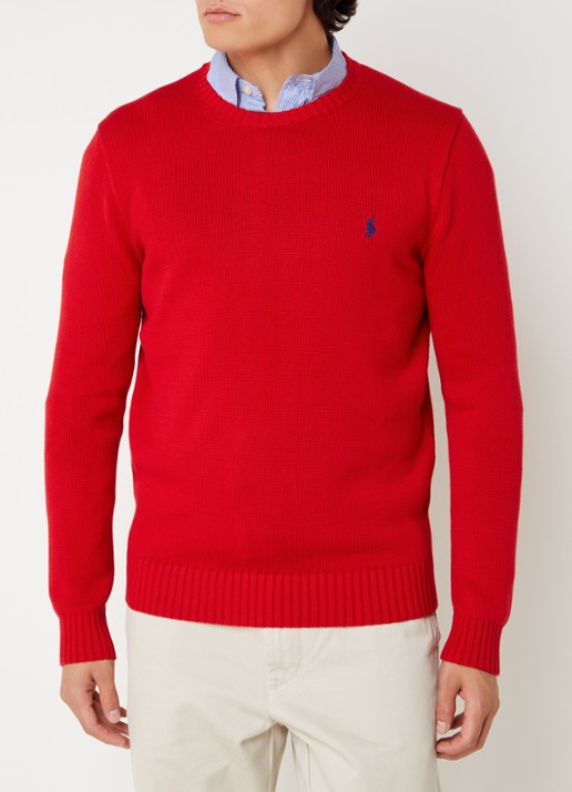 Ralph Lauren Grofgebreide trui met logoborduring - detail 3 rl2000 red