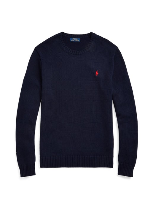 Ralph Lauren Grofgebreide trui met logoborduring - voorkant patterned - navy / donkerblauw
