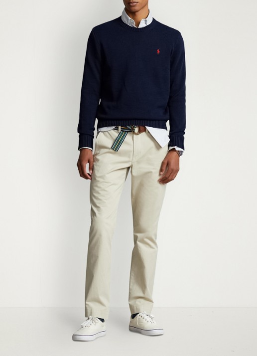 Ralph Lauren Grofgebreide trui met logoborduring - voorkant 2 patterned - navy / donkerblauw