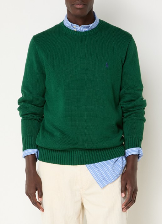 Ralph Lauren Grofgebreide trui met logoborduring - detail 3 groen